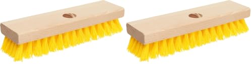 Image of Deck Scrub Brush Head 7.87 inch - Heavy Duty Concrete & Wooden Deck Scrub Brush with Hard Nylon Bristles (Pack of 2)