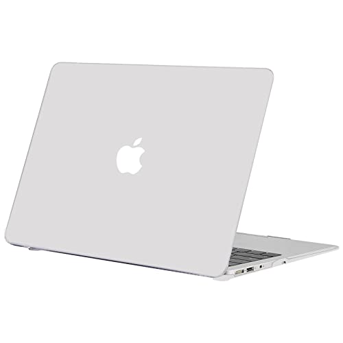 TECOOL Cover compatibile con vecchio MacBook Air 13 Pollici 2010-2017 (A1466 1369), Custodia Rigida Protettiva Sottile in Plastica Superficie Opaca, Bianco Traslucido