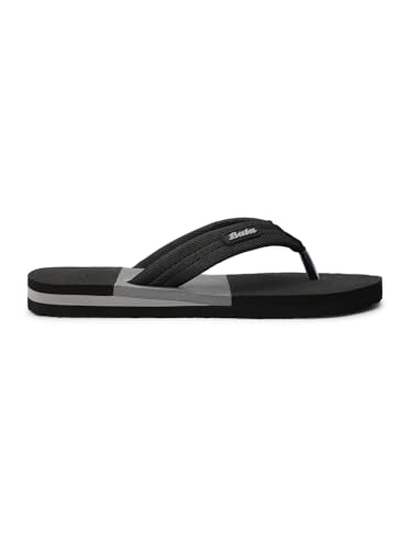 Image of Bata 8712 Jake E: Grey Casual Thong Slip-On Slippers for Men