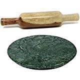Unique Collection Indian Marble Chakla White Marble Roti Maker Marble Chakla Rolling Pin & Board with Belan