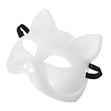 VALICLUD DIY Katzenmaske Blank Mask für Malprojekte Maskerade und Cosplay Unisex für Karneval Geburtstagsfeiern und Halloween Weiß