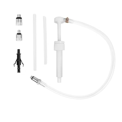 Fiknonk 1 Set Transmission Fluid Pump Kit, 8cc Push-type Oil Transfer Pump, Anti-Clog Fluid Pump Automotive with 3/8" Swivel and 8mm 10mm Adapters for Oil WaterUniversal for Most Cars (White)