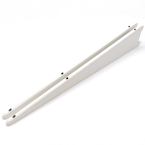 EAI Twin Slot Wall Mounted Shelving Bracket - Pack of 2, White, 470mm | Strong, Heavy Duty Steel Shelf Bracket | for Shed, Garage, Indoor Storage | Easy to Install Rack