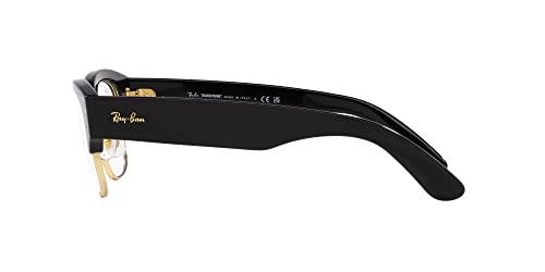 Image of Ray-Ban Unisex RB0316S Mega Clubmaster Square Sunglasses, Black on Gold /Transition Clear to Sapphire, 53 mm