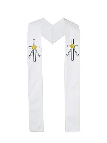 Autom Reversible Baptismal and Wedding Stole, White, One Size2
