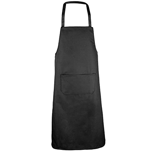 Etrexonline Tablier de cuisine en polyester 1 poche pour four, jardinage, restaurant, barbecue unisexe adulte - Noir - Taille Unique Cover