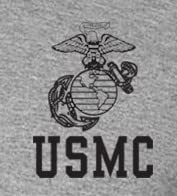 Zippered USMC w/EGA Hooded Sweatshirt Grey2