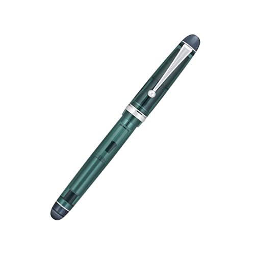 Image of Pilot Custom 74 Tinted Green Resin with Chrome Trim Fountain Pen - 14KT Gold Medium Nib