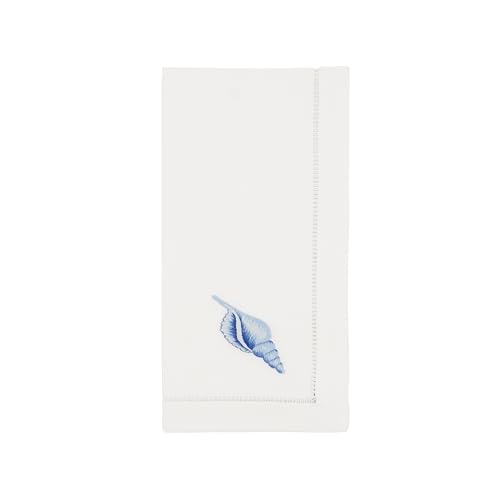 Handmade Seashell Embroidery Napkins Set of 6
