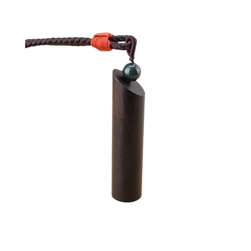 EUHELOPA メモリアルグッズ ネックレス キーホルダー ペンダント ストラップ 御守り ペット 分骨 骨壷 木製 犬 猫 手元供養 遺毛 アクセサリー ケース 記念品 ペット仏具 男女兼用 黒檀 ギフト (A)