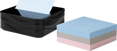 Post-it Note Dispenser, Black Wave Design, 1 Dispenser, 3 Pads - image 1
