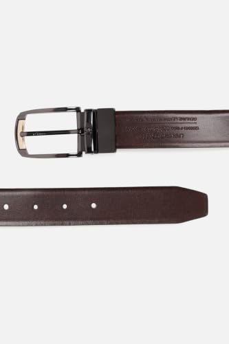 Image of Louis Philippe Men's 100% Italian Leather Dual Tone Zinc Alloy Buckle Formal Reversible Belt
