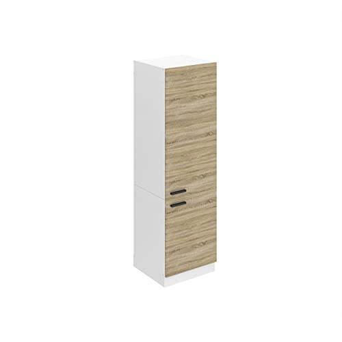BELINI Colonne pour Réfrigérateur Encastrable SSL60 I Armoire de Cuisine Avec 2 Portes I Meuble - Taille: 57,6 x 60 x 204 cm I Armoire de Rangement -...
