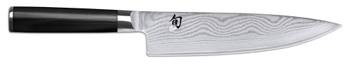 KAI Shun Classic Couteau de Chef Japonais 20 cm Longueur de Lame - Couteau Damas 32 Couches Noyau VG MAX - 61 (±1) HRC - Manche en Pakkawood - Fabriqué au Japon - Couteau de Chef Universel Forgé