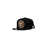 Ultra Game NBA Adults Twill Snap Back Ultimate Baseball Cap Hat, Denver Nuggets, Black