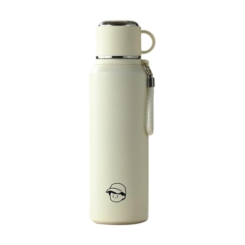 Vaso portátil de doble pared, jarra de metal con tapa sellada segura, soporte de líquido caliente para viajes diarios, recipientes de bebidas al aire libre, botella de litro para senderismo, ciclismo