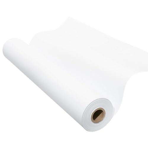Weiße Zeichenpapierrolle, 38 cm x 30 m, Geschenkpapier, Staffelei Papier zum Zeichnen, Malen, Skizzieren, Pinnwand und Posterbanner
