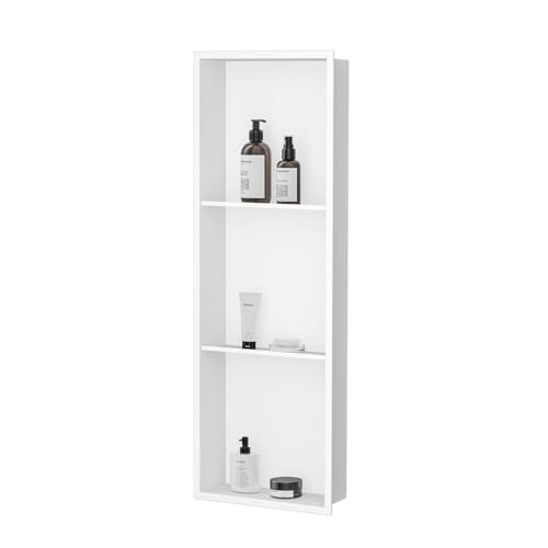 Waterproof Niche Wall-Mounted Bathroom Shelf recessed Niche Storage Rack Three-Tier Wall Niche 304 Stainless Steel Shower Niche Waterproof