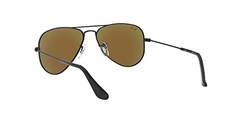 Ray-Ban Rj9506S Metal Aviator Sunglasses, Matte Black/Blue Flash, 50 Mm #TOP5