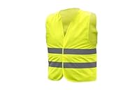 Högert Technik Warnweste für Herren, gelb/orange, Klettverschluss, 2 Reflexstreifen, 100% Polyester (120 g/m²). Ideal für Bau, Verkehr & Industrie. Größen: L-3XL.