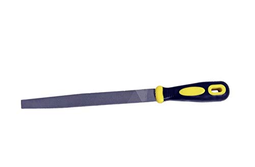 Jon Bhandari Tools 6 inch Flat File with PVC Handle | Coarse Cut Hand File for Metal, Wood, DIY & General Purpose Use