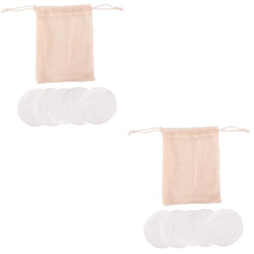 Beatifufu 12 Pcs Bamboo Fiber Makeup Removal Pads Reusable Gentle on Skin Storage Bag Perfect for Daily Use