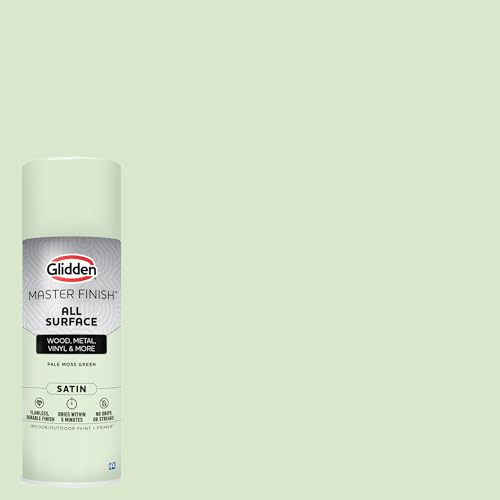 Image of Glidden Master Finish 12 oz. Satin Pale Moss Green Interior /Exterior All Surface Spray Paint and Primer (Pack of 2)