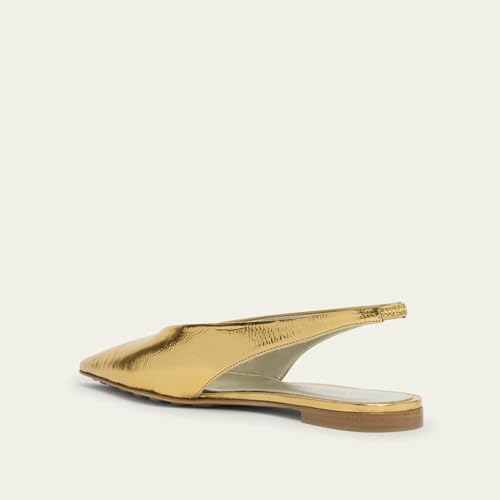 Women's White Slingback Ballet Flats Leather Pointed Closed Toe Slip On Comfy Loafer Casual Shoes3