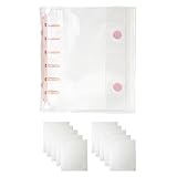 シール帳 バインダー 透明 A7 【リフィル10枚付】 台紙 6穴 女の子 男の子 シール収納 推し活グッズ(A7/ピンク)