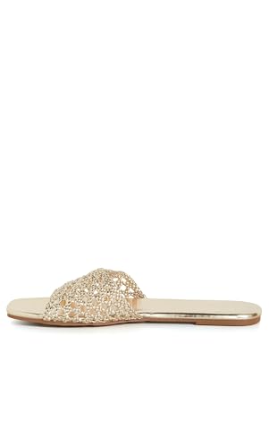City Chic Women's Wide Fit Slide - Weave Flat4
