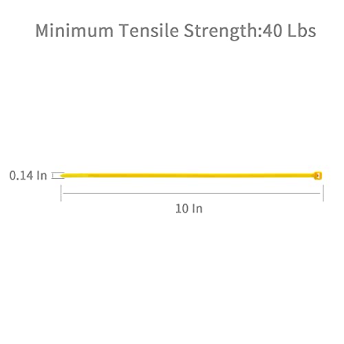 XINGO Yellow Cable Ties Pack of 500, 250mm x 3.6mm,Premium Nylon Durable Zip Ties - Image 3
