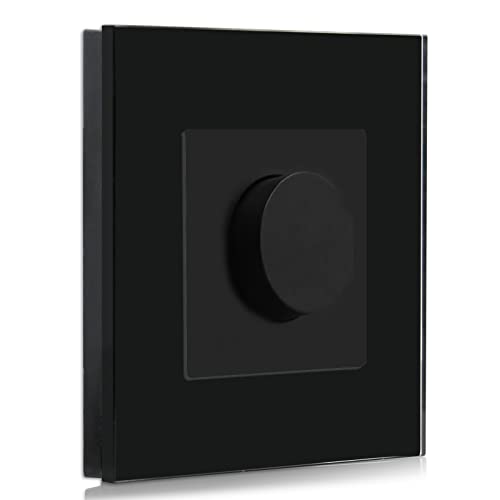 BSEED LED Dimmer Switch - Black, 1 Gang Rotary Leading-Edge Dimmer for Dimmable LED Lights & Incandescent Lamps