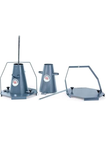 Concrete Slump Test Kit with Tamping Rod, 16mm x 600mm Steel Construction, Testing Equipment Set
