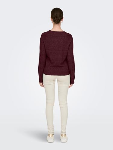 ONLY Damen Pullover Strickpullover ONLRICA Life 15204279 ,Zinfandel ,L