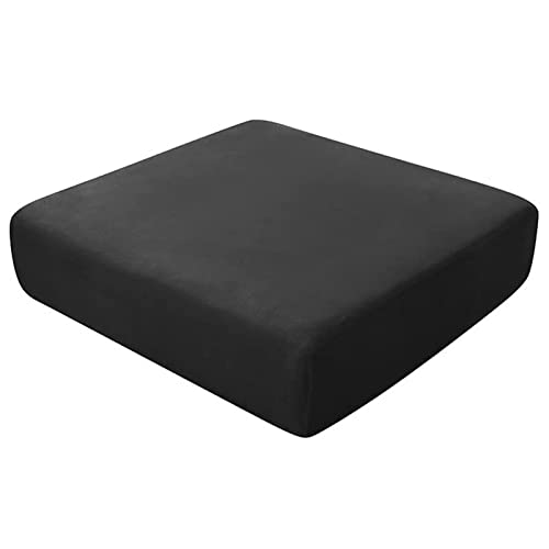 GEBIN Fundas de Cojín para Asiento de Sofá, Fundas de Cojín de Terciopelo Elástico, Funda de Cojín para Sofá Funda de Funda Protectora para Muebles para Cojín Individual (Negro,3 Plazas)
