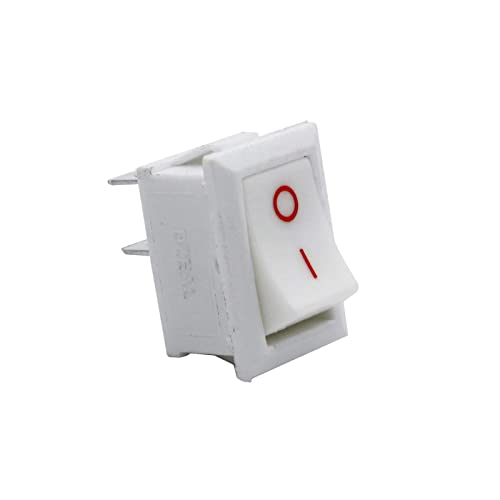 Image of Electronic spices Small Mini Boat Snap-in 2-Pin Plastic On /Off Rocker Switch Button (100psc) (WHITE)