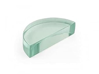RLK Enterprises Circular Semi Glass Block D – Pack of 2, Premium Semi-Circular Glass Slabs for Science Experiments