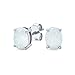 Weiß Erstellt Opal Ovale Ohrstecker Für Frauen Korb Einstellen 925 Sterling Silber 6Mm Oktober Geburtsstein