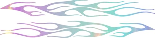 Image of Flame Stripe Racing 4 (Holographic Opal Purple) (Set of 2) Premium Waterproof Vinyl Decal Stickers for Laptop Phone Accessory Helmet Car Window Bumper Mug Tuber Cup Door Wall Decoration
