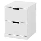 meuble scandinave vintage occasion Fabriqué en Suède ProTuning NORDLI Commode 2 tiroirs, 40x54 cm, blanc