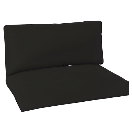 Outsunny 2 Seater Pallet Furniture Cushions 20 cm Thick Outdoor Seat Pads with UPF20+ Protection 220gsm Fabric Pallet Cushions Black