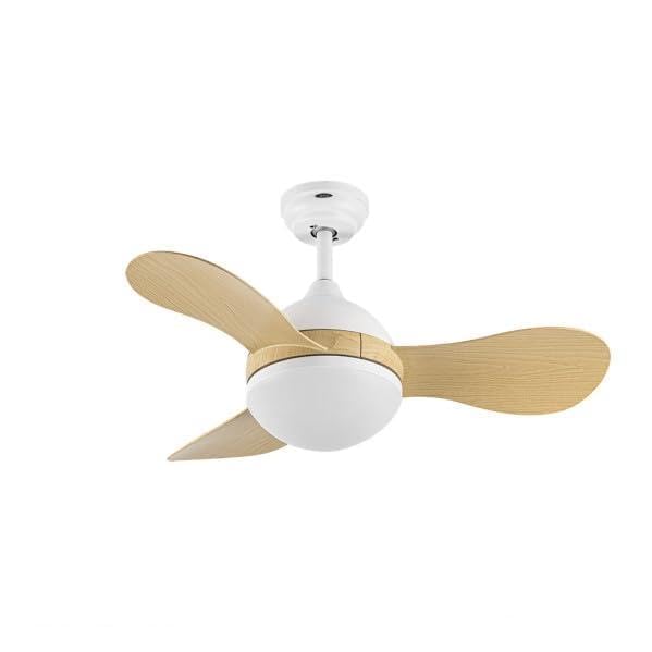 Brightium Ventilador DC sólido 24W, 3 aspas, 2640 lm, 3000-4000-6500K, con control remoto, memoria y temporizador; ideal para climatización y confort.