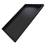 FMprofessional Pizzablech 60x40 cm, eckige From ideal für Pizza, Backblech ist hitzebeständig bis 400°C, rechteckiges Blech aus Blaublech (Farbe: Schwarz), Menge: 1 Stück