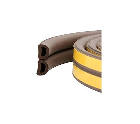Radiant D Shaped (Brown) Self-Adhesive Epdm Doors and Windows Foam Seal Strip Rubber Weatherstrip 5 Meter (2 X 2.5 M = 5 Meter) (Pack Of 1)