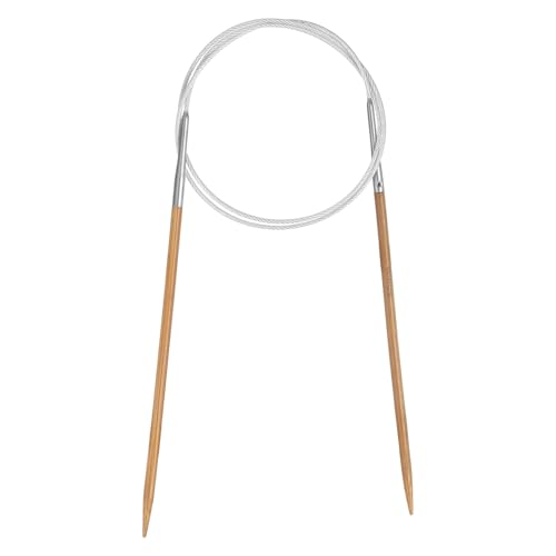 HARFINGTON Size US 4 (3.5mm) Bamboo Circular Knitting Needle 32 inch Round Carbonized Wooden Needle for Handmade Projects DIY Knitting Blankets Socks Hats Sweaters