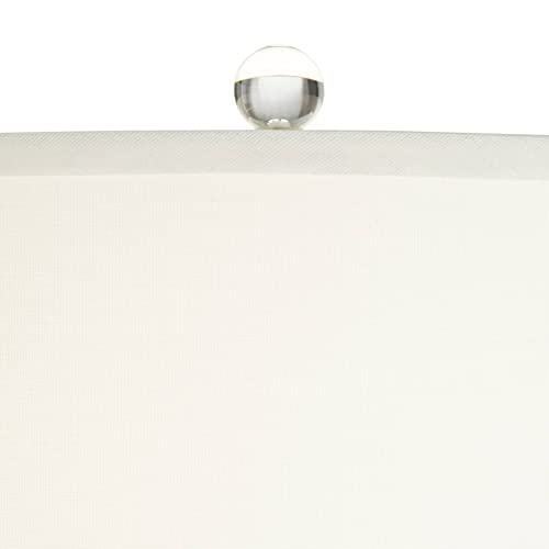 Vienna Full Spectrum 87-2104-518HEX Lana Modern Table Lamp 38 1/2 Inch Tall Clear Crystal Glass Hexagonal Column White Drum Shade Decor thumb #2