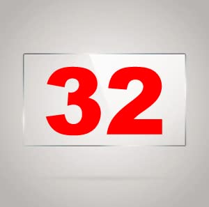 Number Plate 32 Room, Door No,Rack Numbers Warehouse,Acrylic White Board Fixed with Red Color PVC Waterproof Sticker | Wall Stickers-image-8
