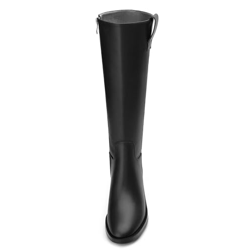 Women's Knee High Boots - Side Zipper Low Heel Boots Comfortable Classic Round Toe Boots Women's Fall Winter Riding Boots3