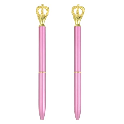 PATIKIL stylo bille couronne, 2pcs métal paillettes 1.0mm