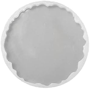 Silicone Resin Zigzag Round Dish Mold, 8 inch 6mm Deep, Circle Plate Epoxy Resin Casting Mold for DIY Faux Agate Tray, Serving Board, Coaster